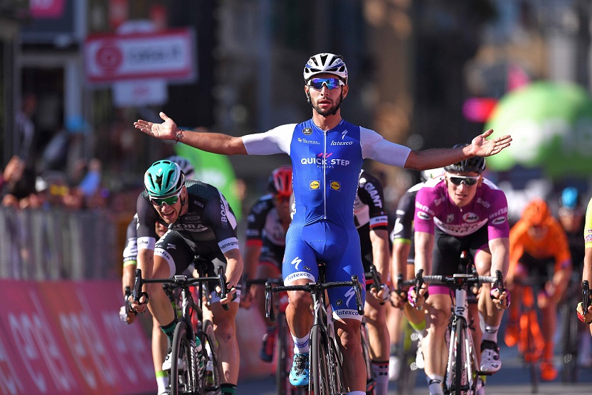 Fernando Gaviria (Quick-Step Floors) bejubelt seinen zweiten Etappensieg beim 100. Giro d'Italia