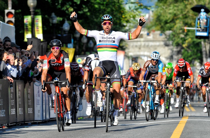 Peter Sagan (Bora-hansgrohe) bejubelt beim Prix Cycliste de Quebec 2017 seinen 100. Profisieg - Foto: ©BORA-hansgrohe / VeloImages 