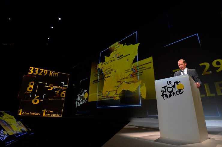 Tour-Direktor Christian Prudhomme stellt in Paris den Kurs der Tour de France 2018 vor - Foto: A.S.O.