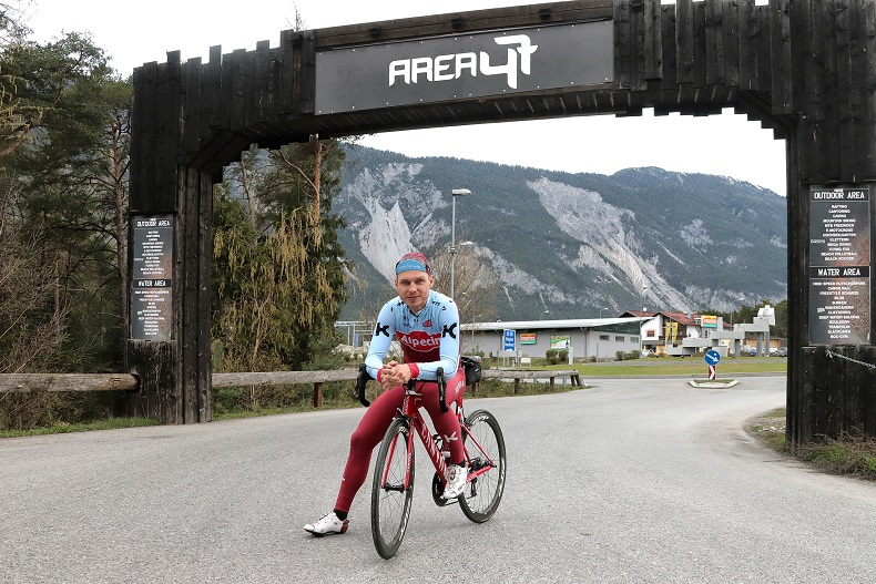 Tony Martin (Katusha-Alpecin) bei der Streckenbesichtigung für die WM in Innsbruck - Foto: Ötztal Tourismus – Isidor Nösig