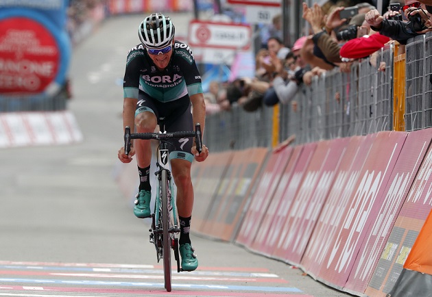 Felix Großschartner (Bora-hansgrohe) im Ziel der 20. Etappe beim 101. Giro d'Italia - Foto: © BORA - hansgrohe / Bettiniphoto
