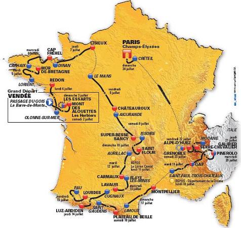 Etappenplan 98. Tour de France - Grafik: www.letour.fr